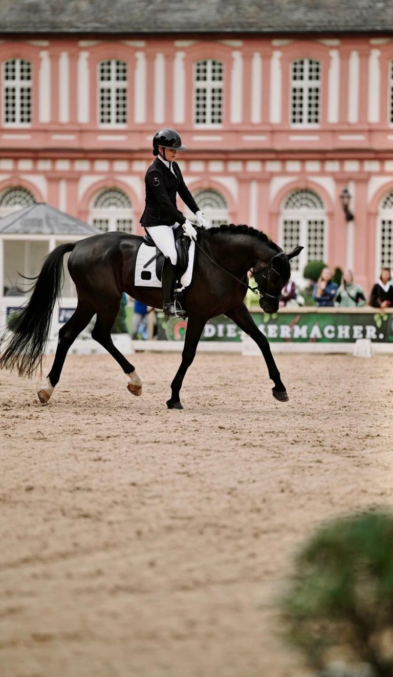 Daria Ponomareva with a dressage horse